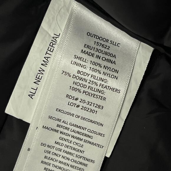 Eddie Bauer Jacket Kids Large Black Hooded Puffer Down Winter Coat Warm - Picture 9 of 12